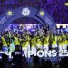 لحظة تتويج فريق النصر بلقب الدوري السعودي (رويترز)