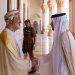 هيثم بن طارق سلطان عمان خلال استقباله الشيخ محمد بن عبد الرحمن آل ثاني رئيس الوزراء وزير الخارجية القطري في مسقط (العمانية)
