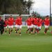لاعبو منتخب مصر خلال التدريب قبل ملاقاة استراليا (ا ف ب)