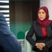 وزيرة الخارجية اليمنية أفراح الزوبة خلال حوار مع صحيفة «الشرق الأوسط»