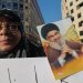 مناصرة لـ«حزب الله» تحمل صورة أمينه العام السابق حسن نصر الله خلال حراك في وسط بيروت ضد المفاوضات اللبنانية مع إسرائيل برعاية أميركية (إ.ب.أ)
