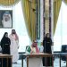 الأمير محمد بن سلمان والرئيس التركي رجب طيب إردوغان ورئيس الوزراء الباكستاني شهباز شريف خلال توقيع «اتفاقية مكة للدفاع المشترك» في 7 أغسطس (الرئاسة التركية)