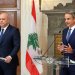 الرئيس اللبناني جوزيف عون ورئيس الوزراء اليوناني كيرياكوس ميتسوتاكيس خلال مؤتمر صحافي مشترك عقب اجتماعهما في أثينا باليونان (إ.ب.أ)