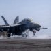 A US fighter jet prepares for takeoff from an aircraft carrier in the Arabian Sea (CENTCOM)