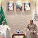 الفريق الركن فهد السلمان لدى لقائه الفريق أول ركن طارق صالح في الرياض (القوات المشتركة السعودية)