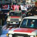 عناصر من قوات «الحشد الشعبي» العراقية في موكب بساحة التحرير في بغداد بمناسبة انسحاب القوات الأميركية من العراق (د.ب.أ)
